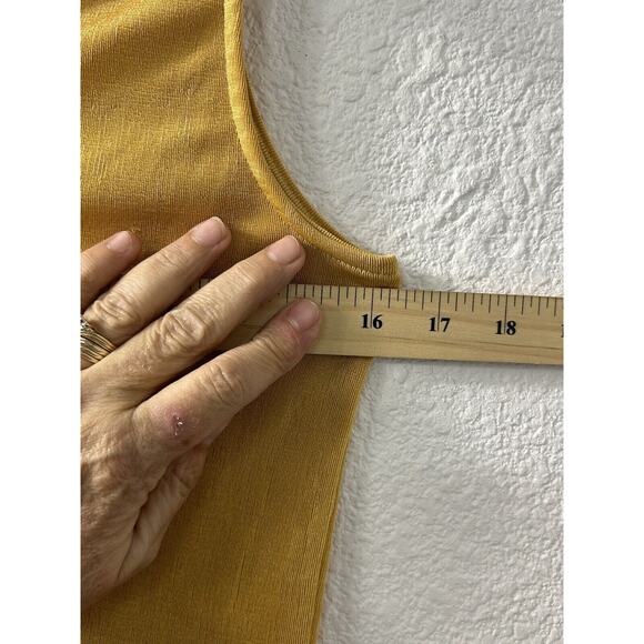 L.I.F.E. Love Is For Eternity Gold Slinky Cinch Up Waist Summer Tank Sz‎ L - Picture 5 of 8